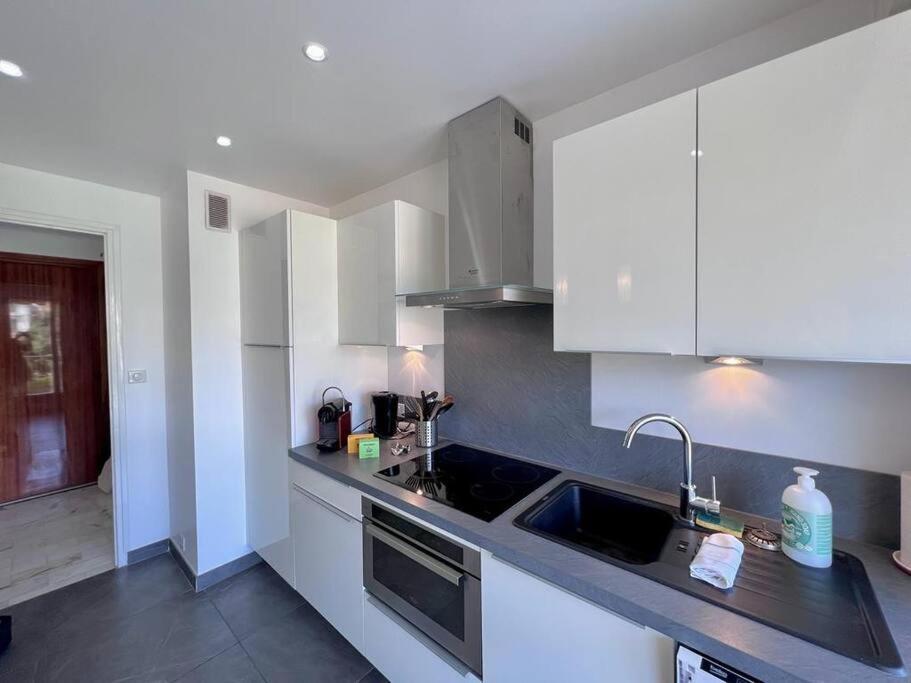 Le Pinede - Apt 4 Prs- Parking - Clim - 500M Plages Antibes Exterior foto